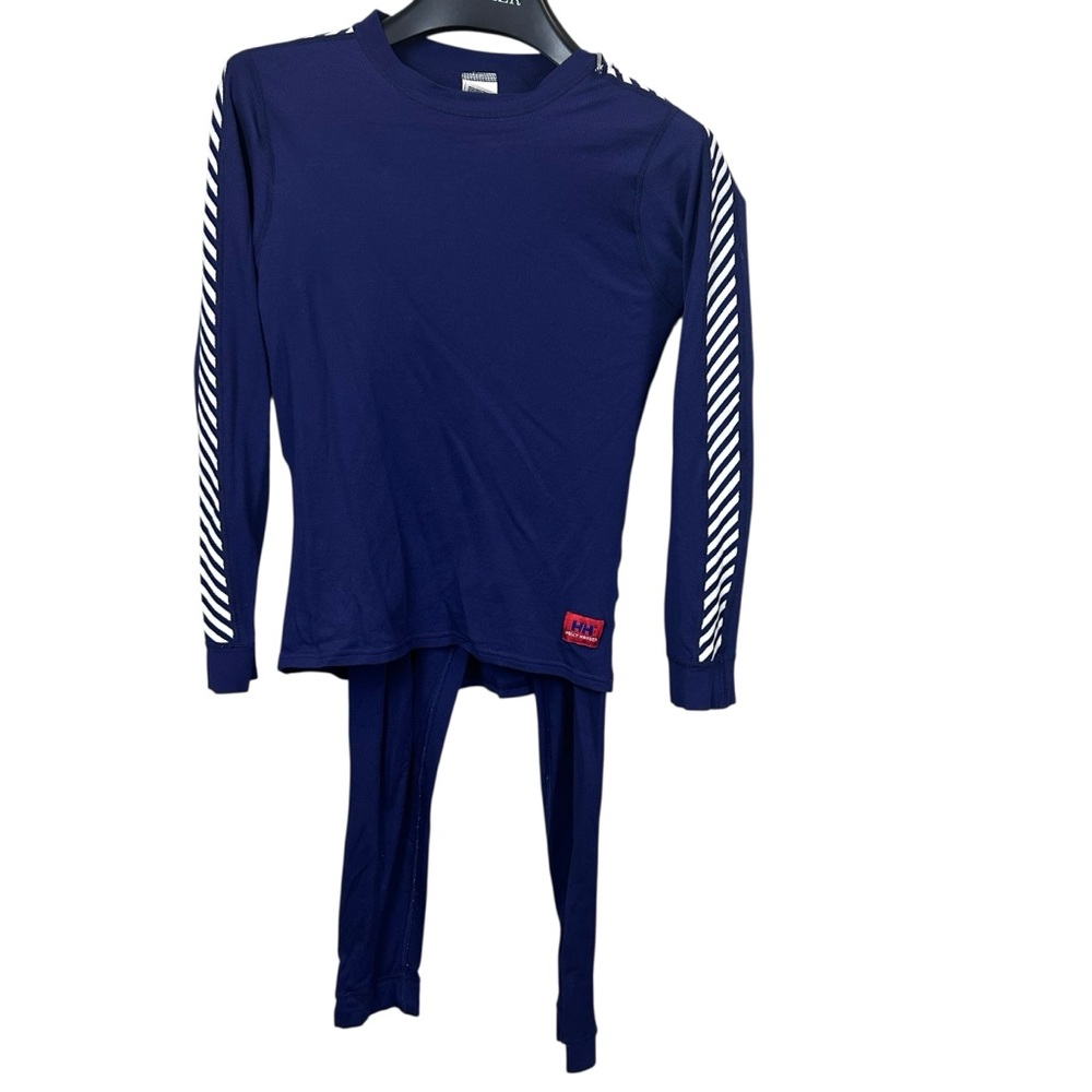 Helly Hansen Base Layer Top & Pants set size large Navy‎ Long Sleeve READ